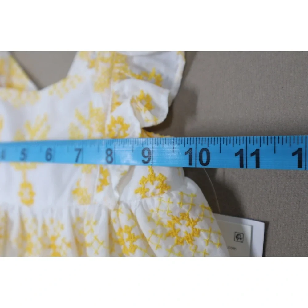 Bonnie Baby Baby Girls Embroidered Sunshine Dress with‎ Flutter Sleeves - Yellow